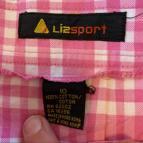 Vintage Pink Gingham Lizsport side button skirt - Picture 3 of 5